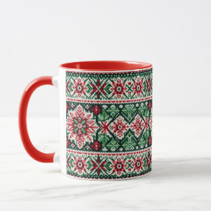 Mug Foire de Noël/hiver île rouge et verte