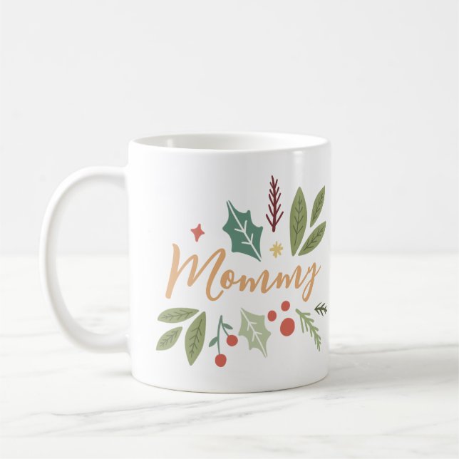 Mug Folithe de Noël moderne momie Cadeau (Gauche)