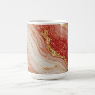 Mug Fond abstrait en marbre doré avec des tourbillons