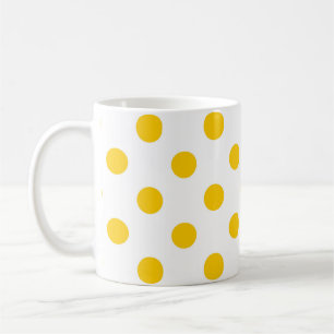 Mug Fond blanc pois jaunes