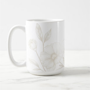 Mug Fond élégant de cadre d'art en ligne florale Boho