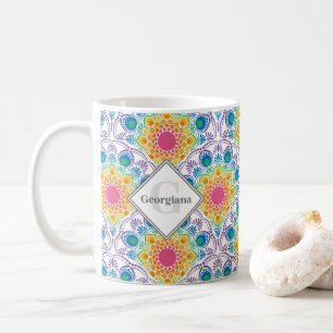 Mug Fontaine Florale Arc-en-ciel personnalisée Art déc