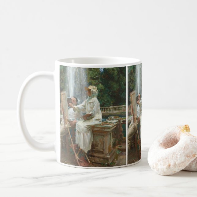 Mug Fontaine Villa Torlonia Frascati, Italie par Sarge (Avec donut)