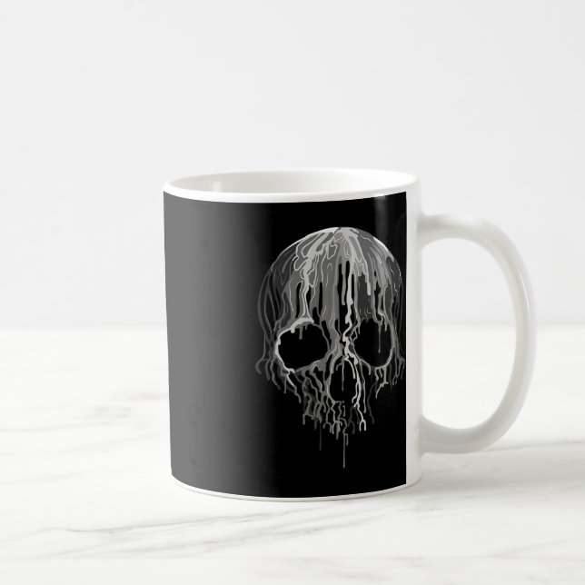 Mug Fonte crâne noir blanc Art graphique Halloween (Droite)