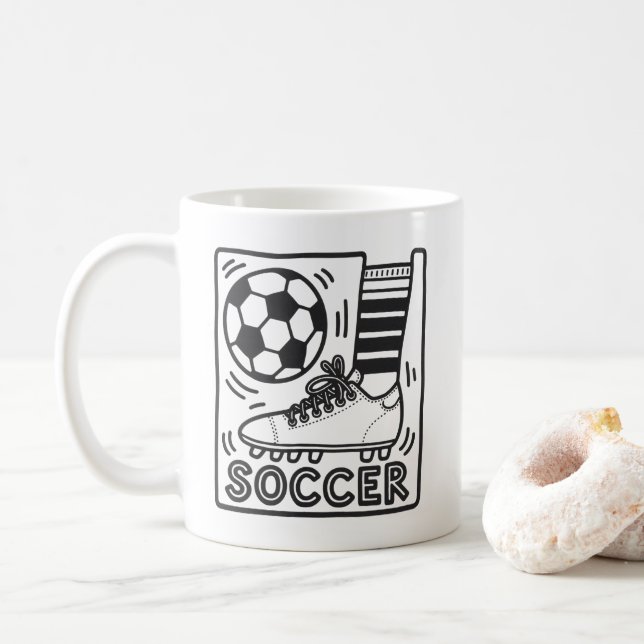 Mug Football de football moderne et tendance (Avec donut)