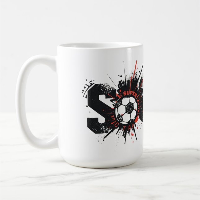 Mug Football Is Life – Modern Soccer Typography Design (Gauche)