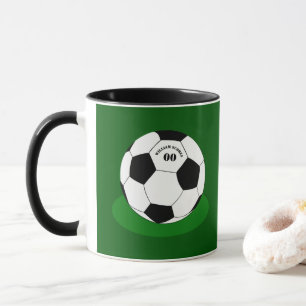 Mug Football Mug, Soccer Ball avec nom et numéro