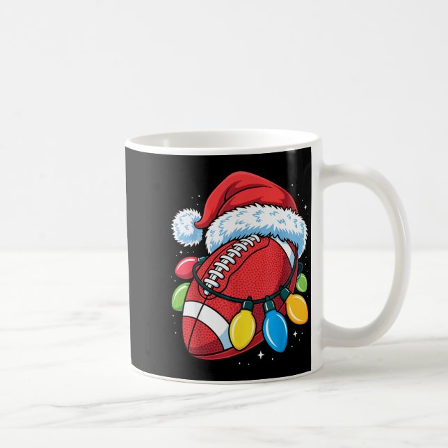 Mug Football Santa Hat Christmas Lights Festive Touchd (Droite)