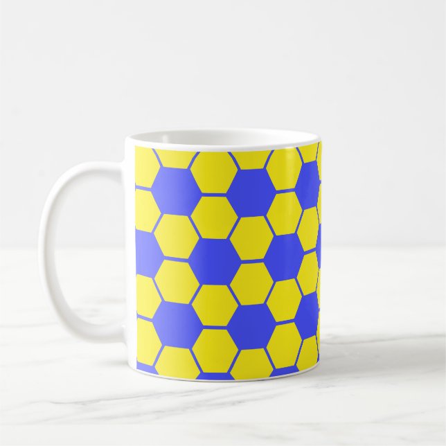 Mug Football / Soccer Ball Texture - Jaune & Bleu (Gauche)