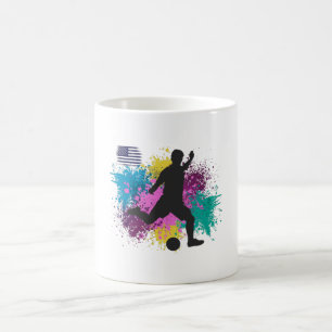 Mug Football USA Grungy Couleur Splashes
