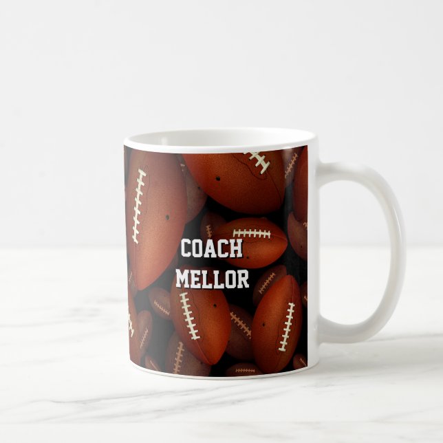 Mug footballs motif d'équipe personnalisée entraîneur (Droite)