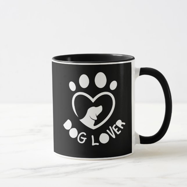 Mug for dog lovers with the quote "Dog lover" (Droite)