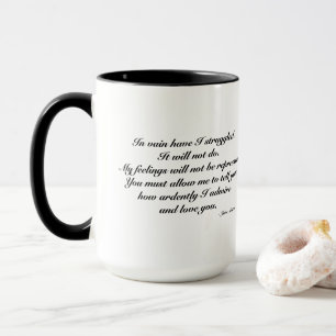 Mug for wife. Romantic/Fun quote, Jane Austen 