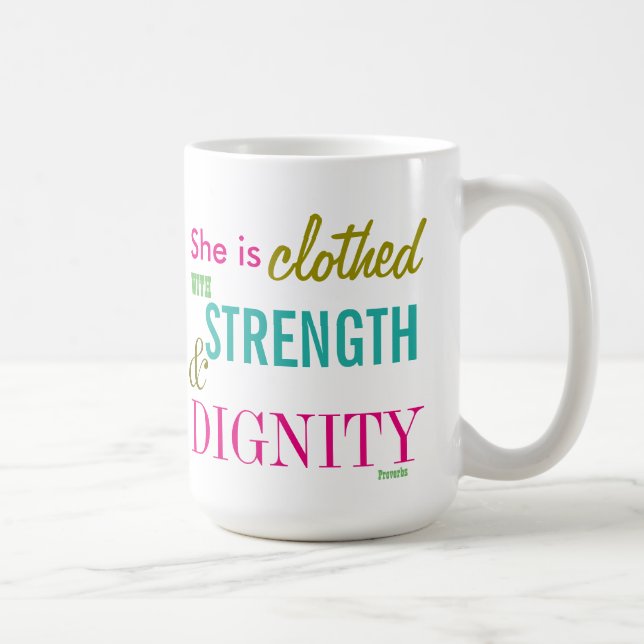 Mug Force Dignité Bible Verse Girls Inspiration (Droite)