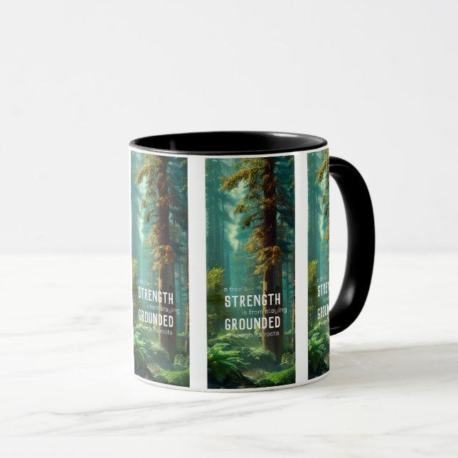 Mug Forêt Arbre Force Méditation Nature Fondée (Devant droit)