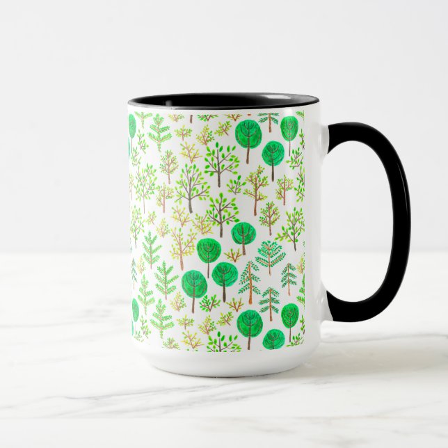 Mug Forêt d'aquarelle en style doodé (Droite)