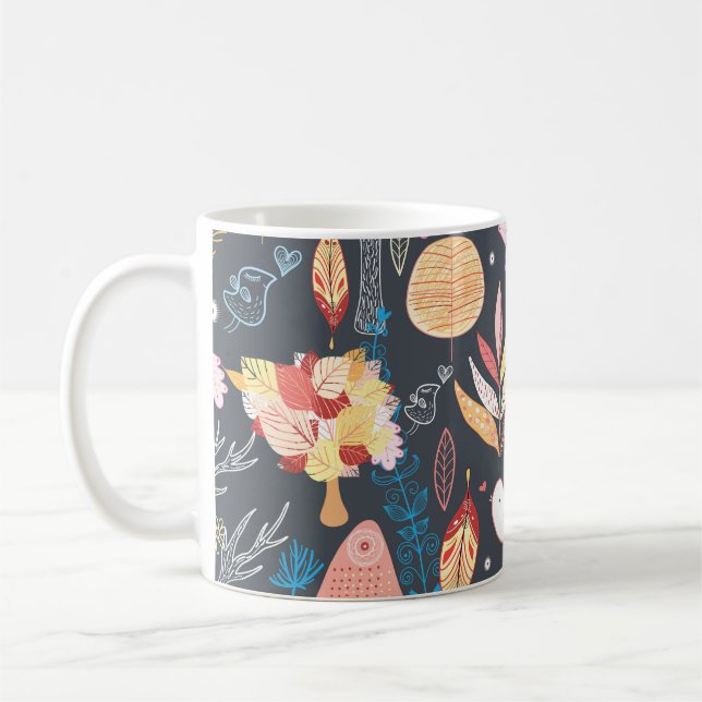Mug Forêt d'automne : Beauté saisonnière texturée. (Gauche)