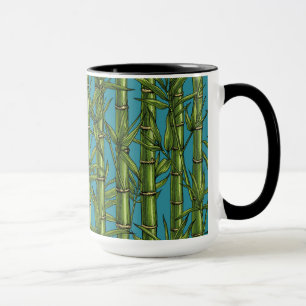 Mug Forêt de bambou sur bleu