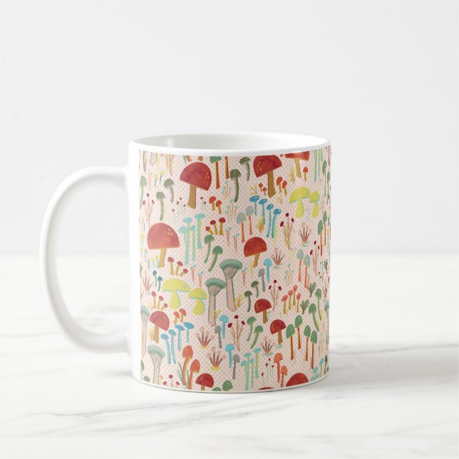 Mug Forêt de champignons beiges (Gauche)