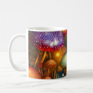 Mug Forêt de champignons psychédéliques colorés