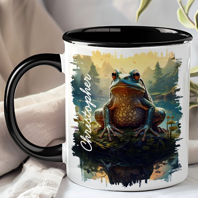 Mug Forêt de la grenouille sur rocher (Créateur téléchargé)