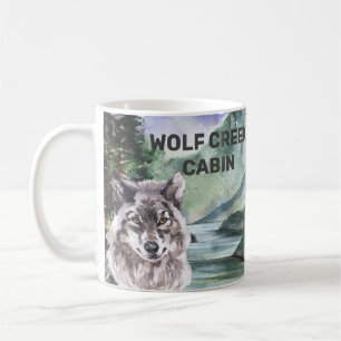 Mug Forêt de loup de bois Cabine personnalisé