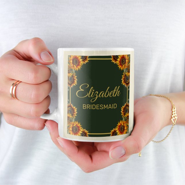 Mug Forêt de mariage Tournesol Cadeau pour Demoiselle  (Créateur téléchargé)