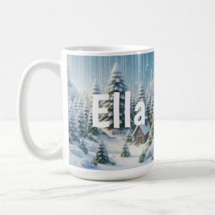 Mug Forêt de Noël hivernale personnalisée  