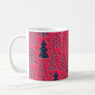 Mug Forêt de Noël : Papier peint en silhouette d'hiver
