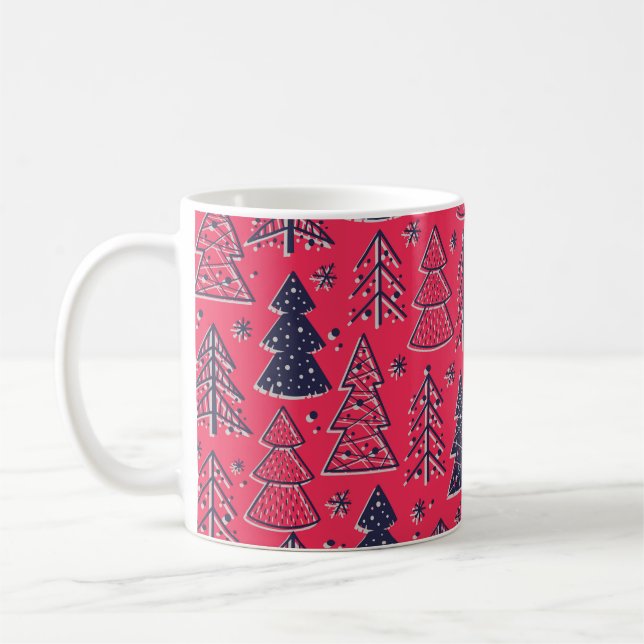 Mug Forêt de Noël : Papier peint en silhouette d'hiver (Gauche)