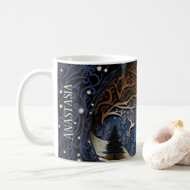 Mug Forêt d'hiver magique nostalgique (Avec donut)