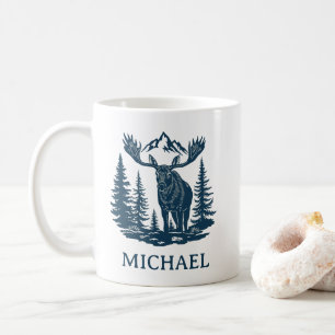 Mug Forêt d'hiver Moose Woodland Personnalisé
