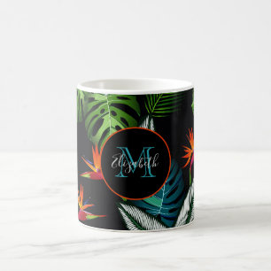 Mug Forêt jungle feuillage vert feuille noir