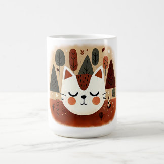 Mug Forêt mignonne de chats Automne bois endormi Kitty