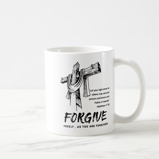 Mug Forgive Cross Christian Faith Tee  (Droite)