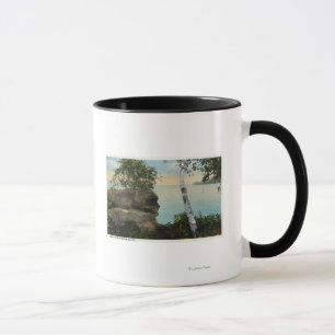 Mug Formation de roche de vieil homme de vue d'île