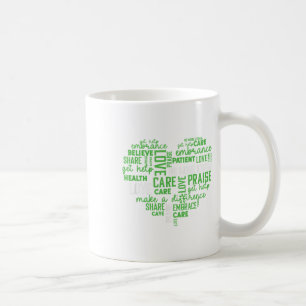 Mug Forme cardiaque Mot Cloud Mal Soin _ Santé mentale