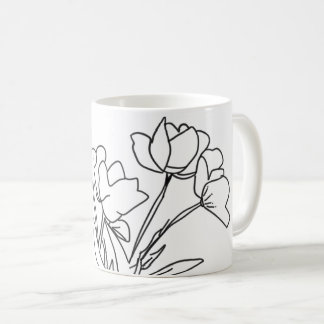 Mug Forme de fleur noire et blanche
