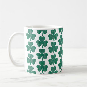 Mug Forme de trèfle à carreaux vert classique