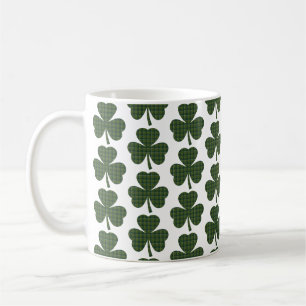 Mug Forme de trèfle à carreaux vert sapin