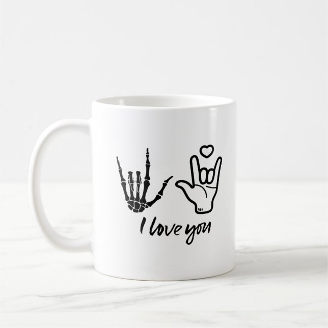 Mug Forme des mains - Squelette Mains du coeur (Gauche)