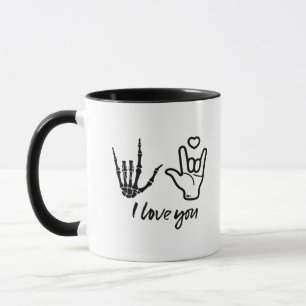 Mug Forme des mains - Squelette Mains du coeur