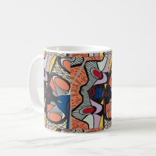 Mug Formes Abstraites, style Matisse, ajout de texte,