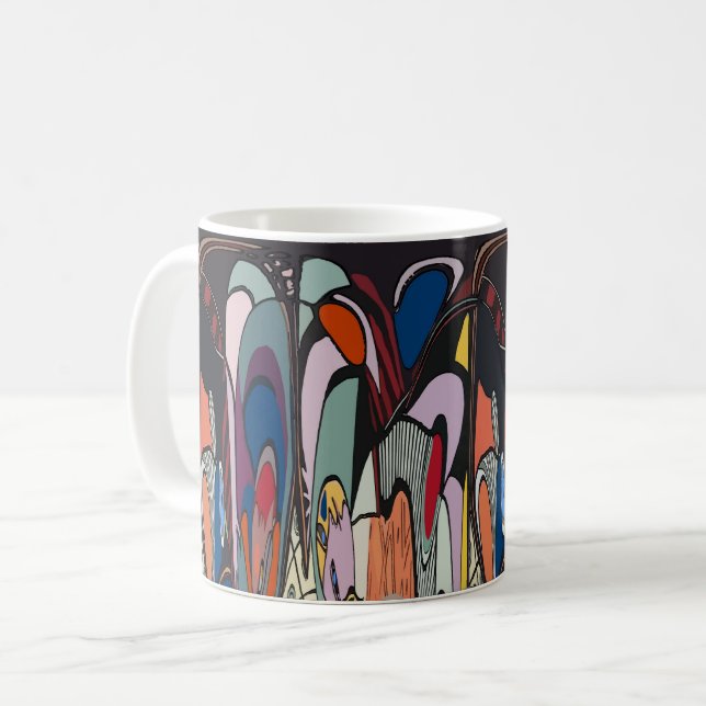 Mug Formes Abstraites, style Matisse, ajouter du texte (Devant gauche)