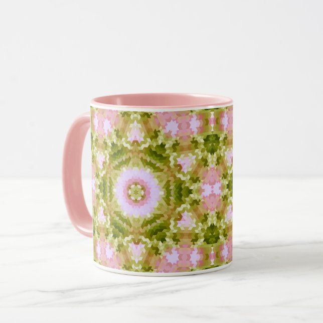 Mug formes arrondies mandala kaléidoscope Abstraites (Devant gauche)