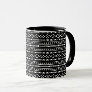 Mug Formes Aztec Motif gris noir