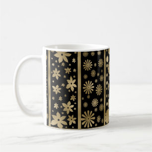 Mug Formes et Fleurs Tangle en noir et or