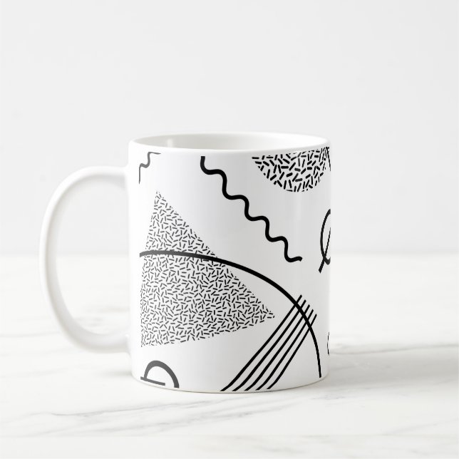 Mug Formes et lignes géométriques en noir et blanc coo (Gauche)