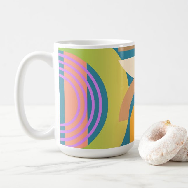Mug Formes géométriques Abstraites minimalistes pâles (Avec donut)