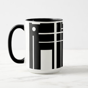 Mug Formes Géométriques Blanches Sur La Musique De Caf